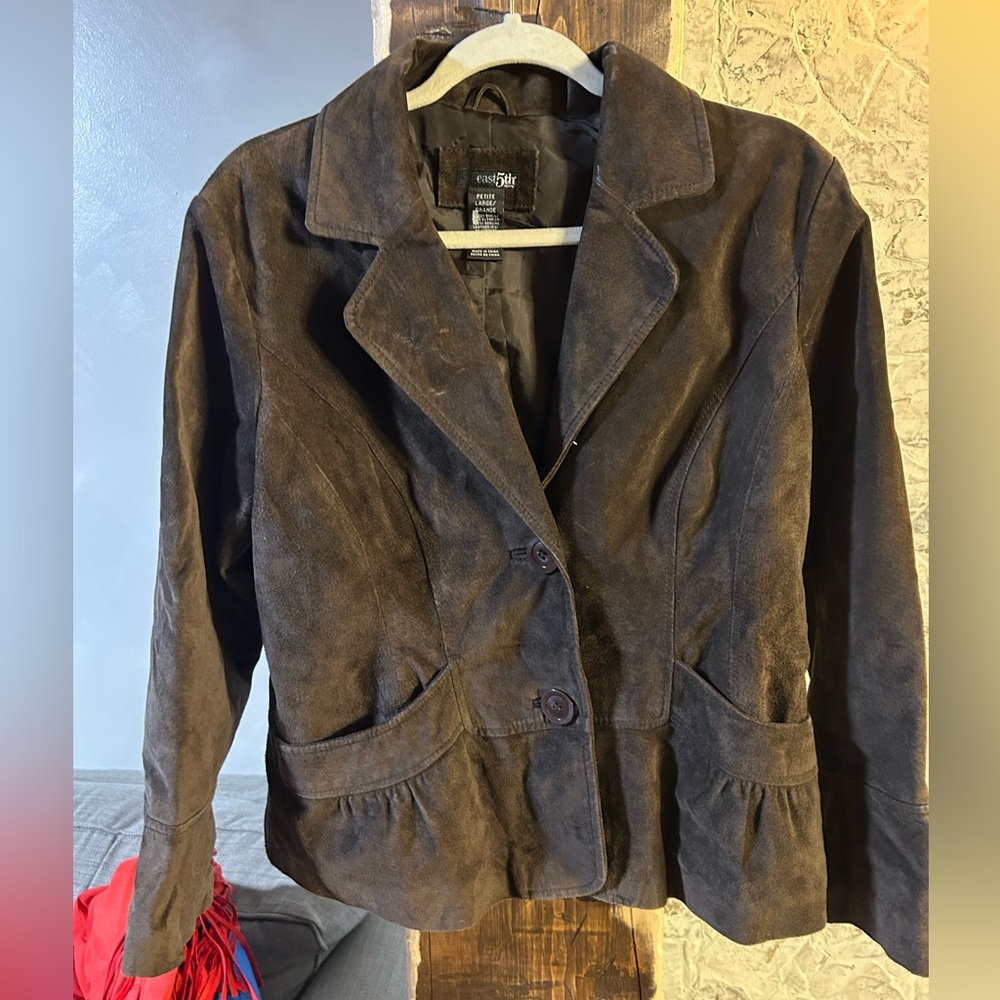 Vintage genuine leather brown jacket LP